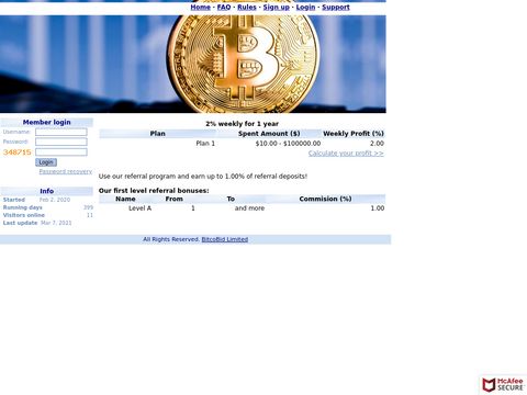 Bitcobid screenshot